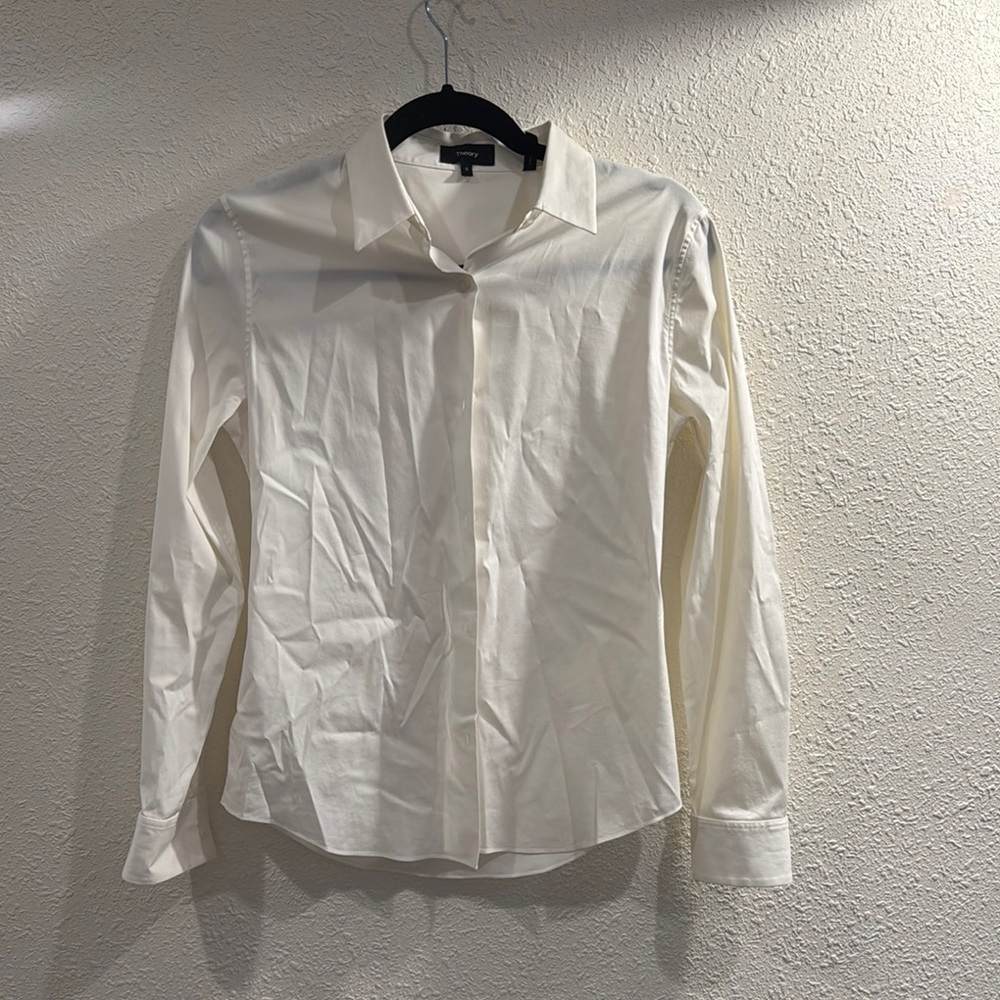 Theory White Button Up Shirt